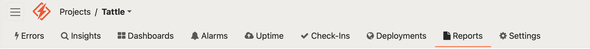 Project menu bar